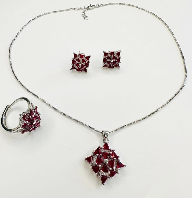 Mosaic Pendant Set — artificial jewellery at Rawaiya