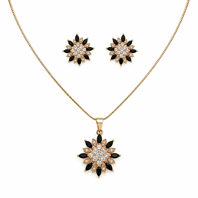 Dahlia Pendant Set — artificial jewellery at Rawaiya
