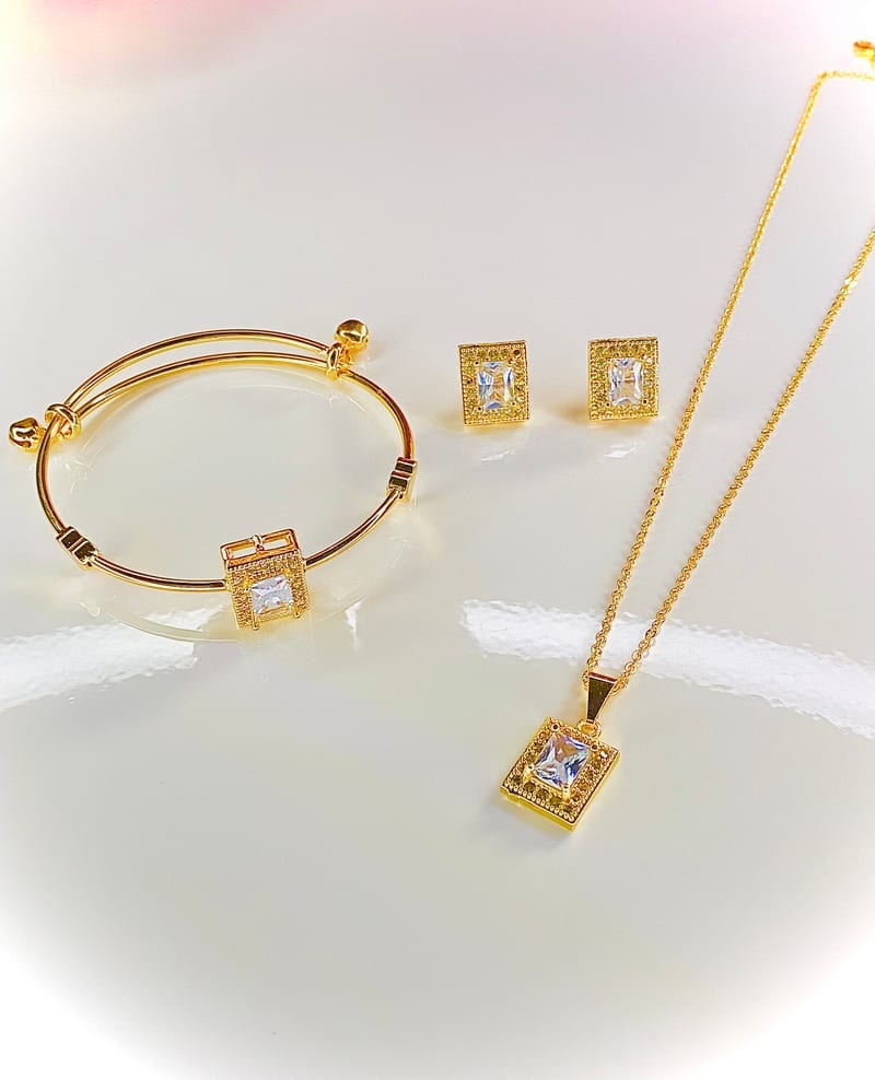 Princess Cut Jewelry Set — artificial jewellery at Rawaiya